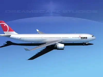 Airbus A330-300 Northwest Airlines 3D model