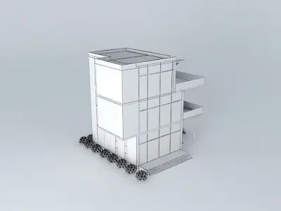 Small building at a coastal region 3D model