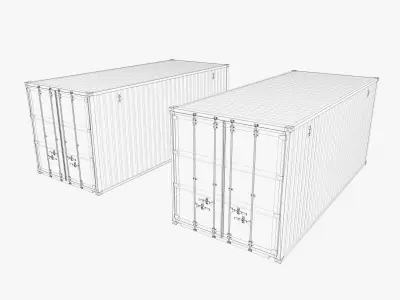 Container shipping cargo Low-poly 3D model