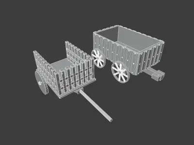 medieval wagons Free 3D model
