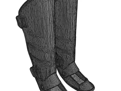 SciFi Fantasy Knight Leg Armor Low-poly 3D model