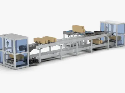 High-Speed Chain Loop Loading and Unloading Conveyor 3D model