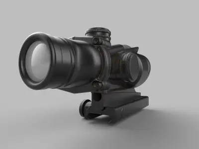 Trijicon ACOG Fiber Optic 4x Rifle Scope Low-poly 3D model