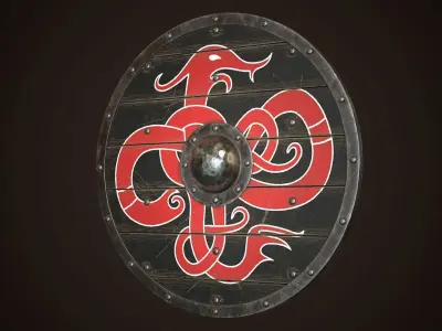 Viking Shield 26 Low-poly 3D model