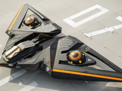 Sci-fi Bomber Drone Spyrow PBR Low-poly 3D model