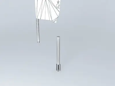hj ussr flag on pole Free 3D model