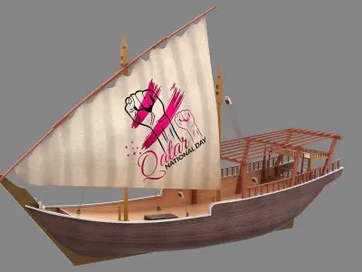 Qatar Traditional Boat 3D Model purchase