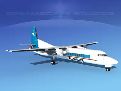 Fokker F-60 Islandair 3D model