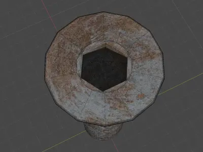 3D Low Poly Rusted Countersunk Bolt Baked Low-poly 3D model