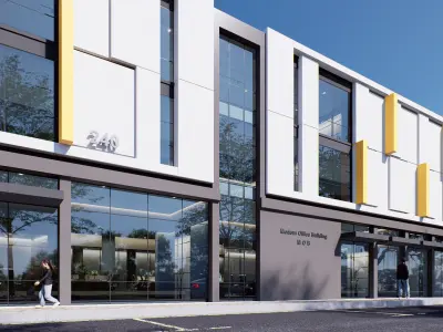 Commercial building Low-poly 3D model