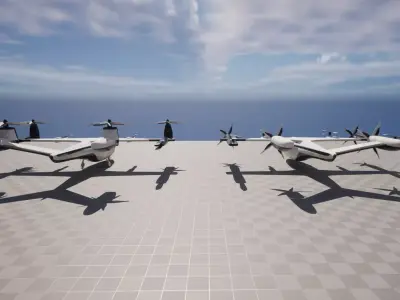 Urban Air Mobility eVTOL Low-poly 3D model