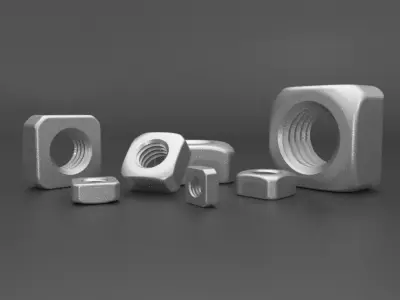 Nut DIN 557 - M3 to M12 3D model