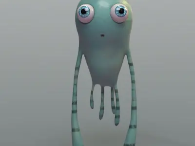 monster0002 creature with big eyes 3D model