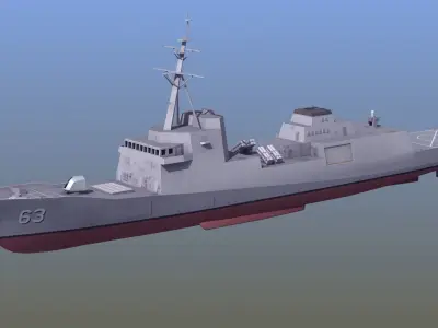 FFG-62 Constellation Class LOD2 Low-poly 3D model