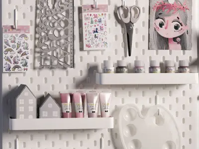 Ikea SKADIS Pegboard for Teenagers and Kids 04 3D model