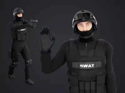 SWAT Man Low-poly 3D model
