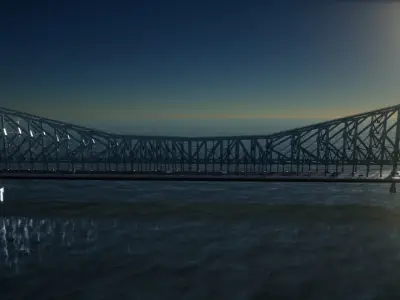 Suspension Type Balanced Cantilever Bridge Free 3D model