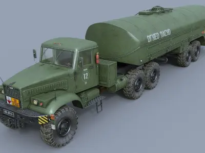 KRAZ-258B-TZ22 military tanker truck 3D model