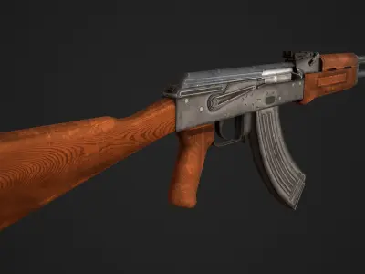 AK 47 Low Poly Low-poly 3D model