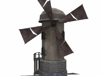 Windmill Low-poly Free low-poly 3D model