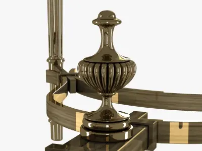 Rectangular Cast Brass Cocktail Table 3D model