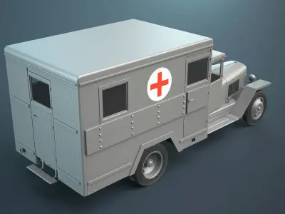 ZIS-5 Ambulance Van High-Poly 3D model