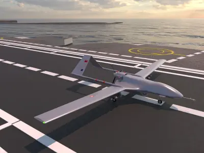 Bayraktar TB3 Unmanned Combat Aerial Vehicle  Low-poly 3D model