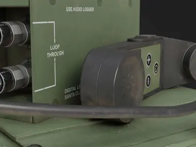 Military Radio with Audio Logger and Handheld Speaker Low-poly 3D model