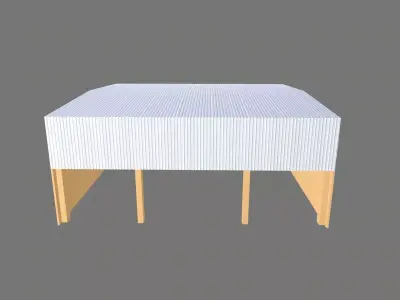 Warehouse Structure Low-poly 3D model