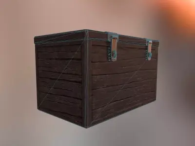 Wooden Chest Free low-poly 3D model purchase