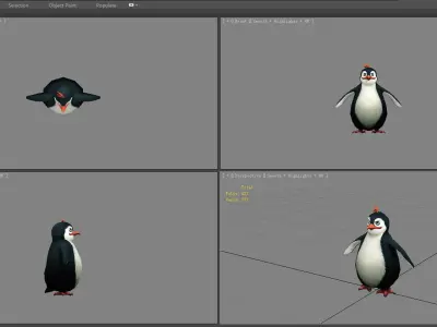 Cartoon penguin Low-poly 3D model