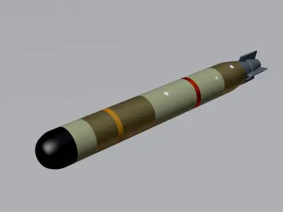 MU90 Impact torpedo low-poly 3D model