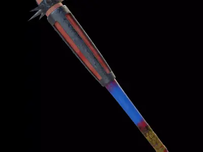 Deadly Baseball Stick Melee Weapon - 4K Game Ready Low-poly 3D model