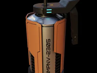 Game Ready Sci fi granade PBR Low-poly 3D model