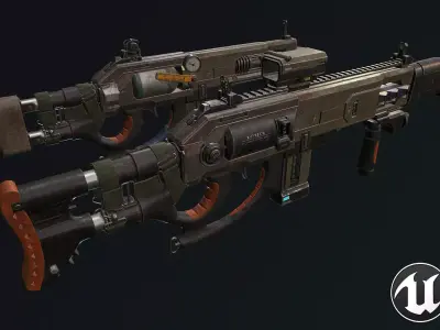 Plasma shotgun Low-poly 3D model