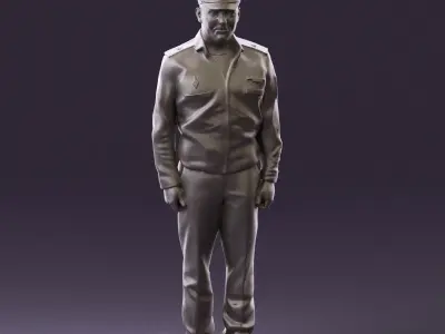 man in russian army blue uniform 1110 3D Print Ready 3D print model