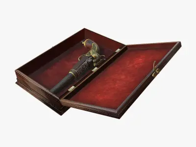 Antique Pistol Low-poly 3D model