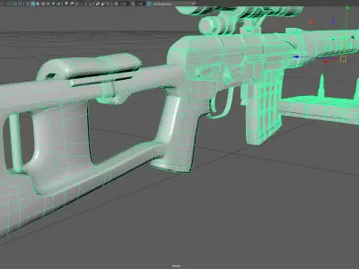 Low Poly SVD Dragunov Sniper Rifle 3D Model Low-poly 3D model
