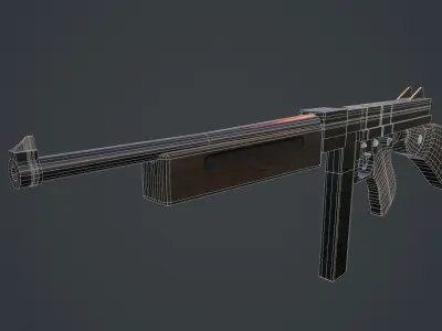 Thompson submachine gun Free low-poly 3D model