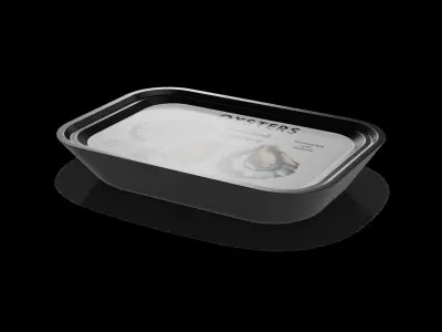 Smoked fish and seafood Smoked Oysters Low-poly 3D model