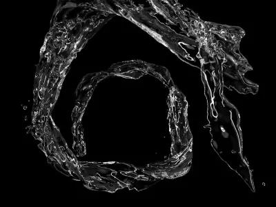 Animated water-liquid splash simulation - NO PLUGIN 3D model