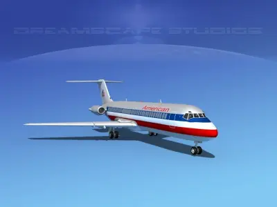 Douglas DC-9-30 American Airlines 3D model