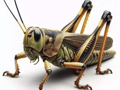 HyperRealistic Grasshopper Detailed Insect Natural Textures Low-poly 3D model