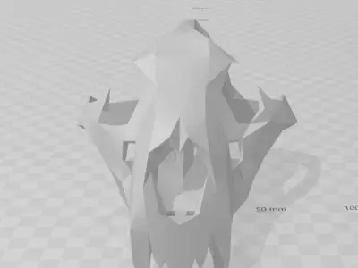 low poly lion skull head Free low-poly 3D model