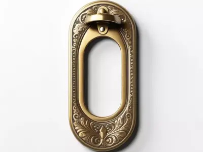 Ornate Brass Furniture Handle 3D model