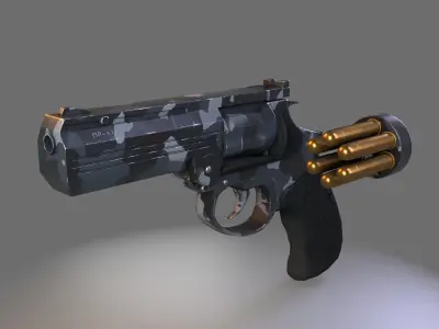 MP 412 REX Low-poly 3D model