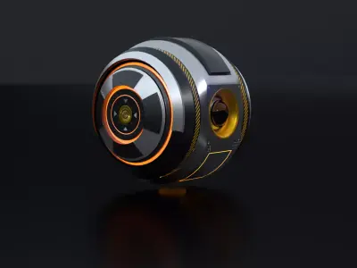 Sci-Fi Sentinel Drone Low-poly 3D model