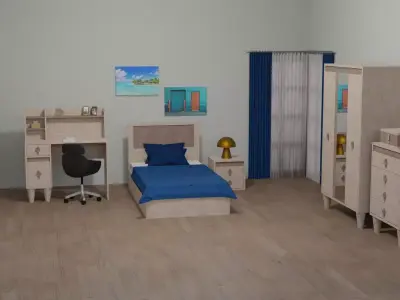 Young Room Set Free 3D model