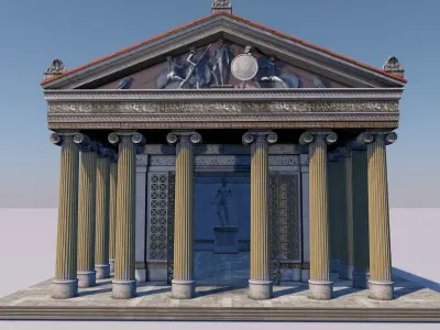 Greek jonic temple 3D model