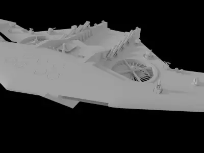 Flying aircraft carrier 3D model